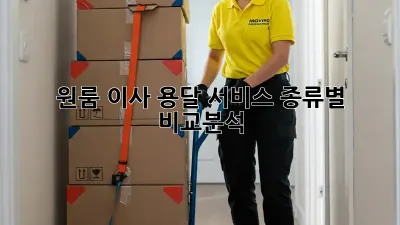 원룸 이사, 용달 서비스 종류별 비교분석!